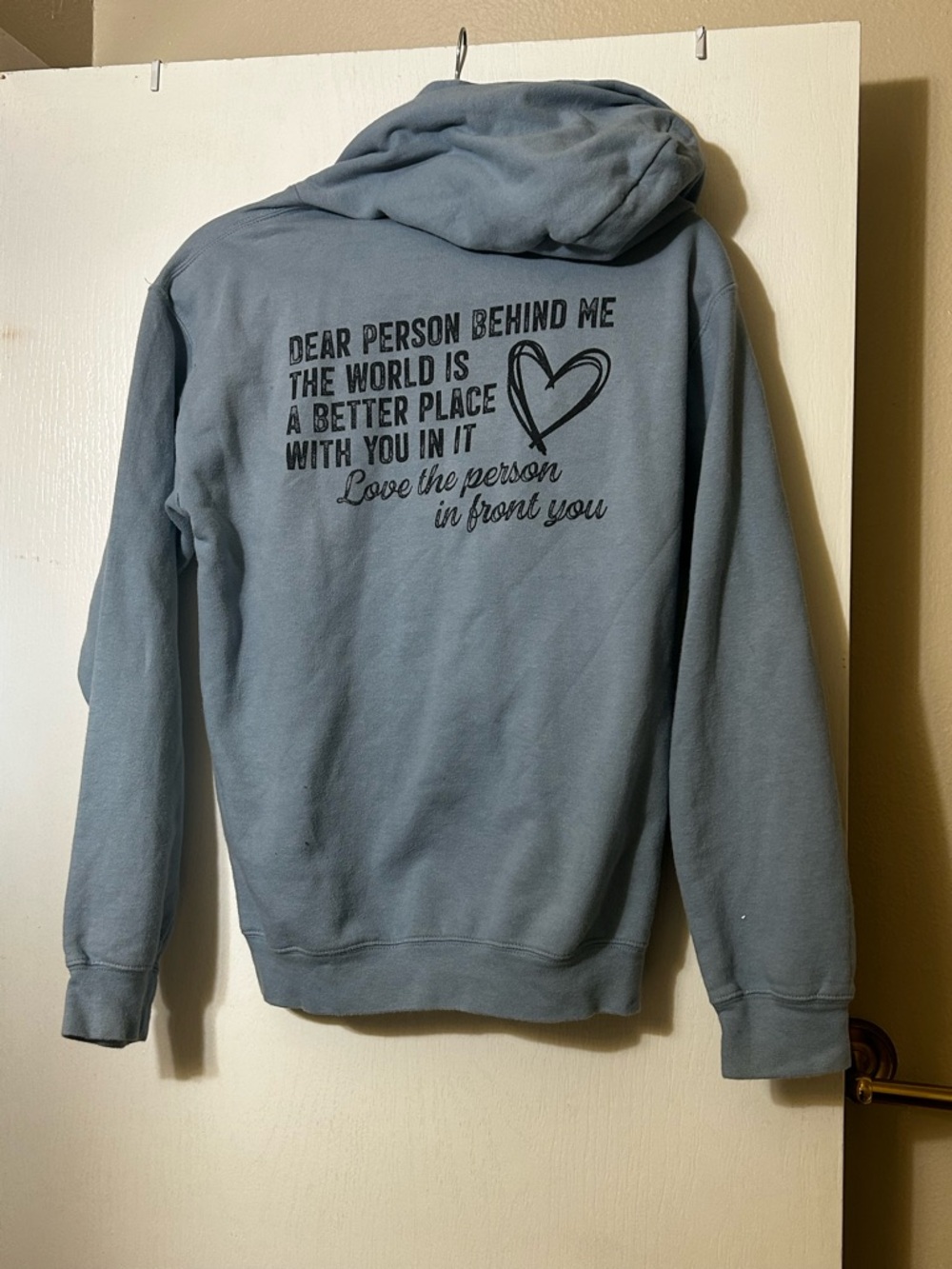 Gildan Light Blue Hooded Sweatshirt with Inspirational Back Print